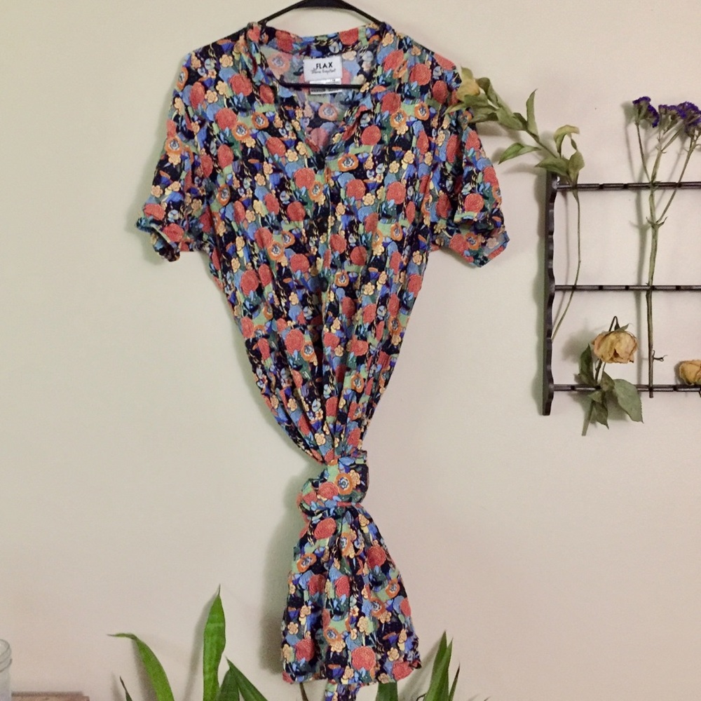 Floral Flax Maxi Dress